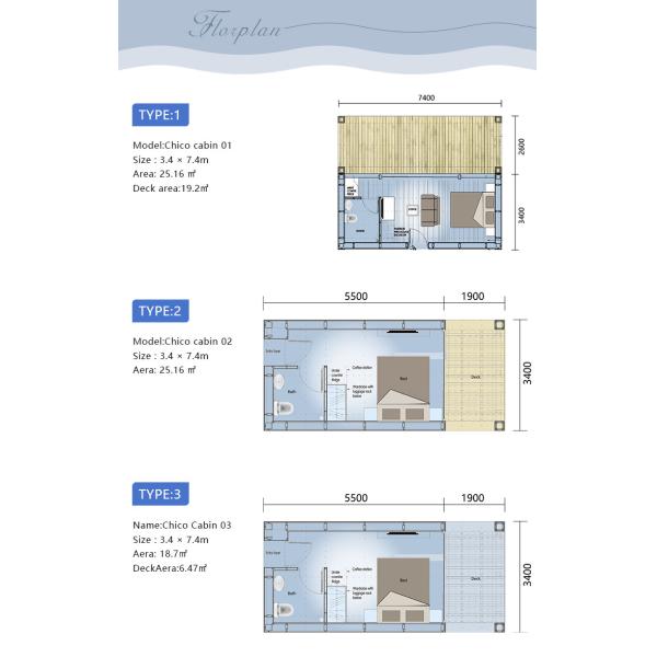 Casas pré-fabricadas de aço de calibre leve Kit de um andar Casa de férias Cabanas para hotel de resort