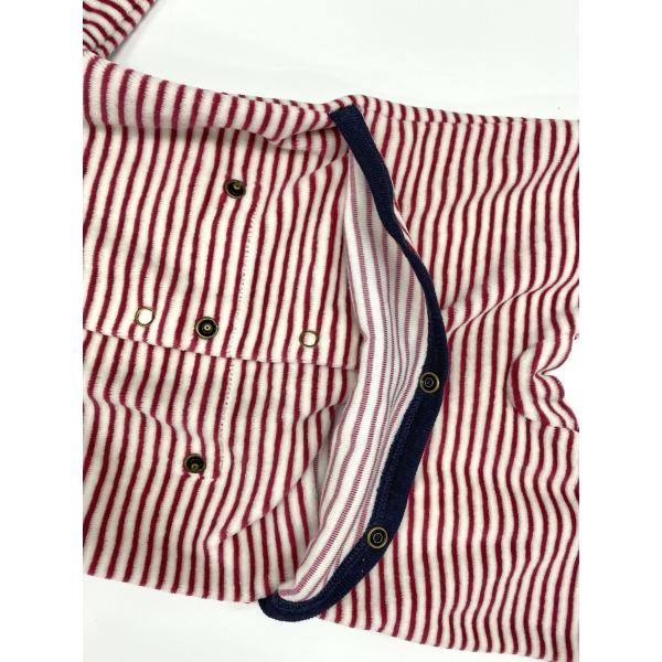 Yarn Dyed Baby  Romper Baby Footed Rompers Front Opening Footie Rib Collar