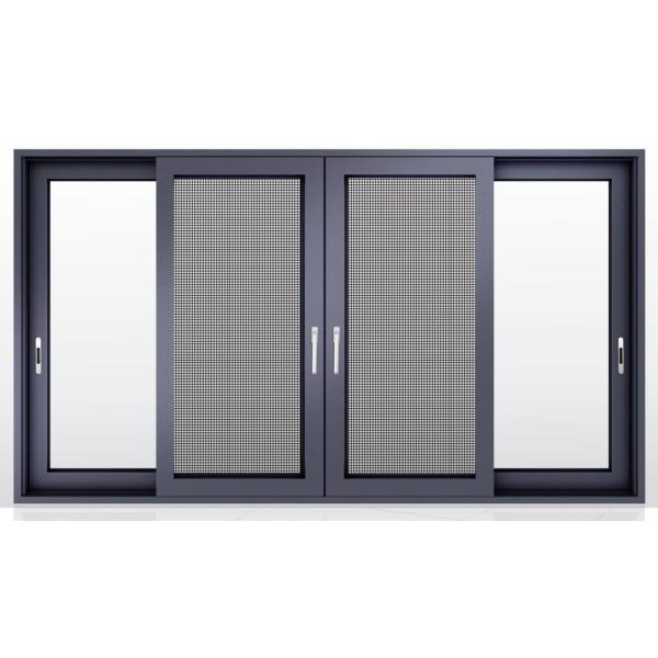 Horizontal Aluminium Sliding Windows Tinted Glass With Fiberglass Flyscreen