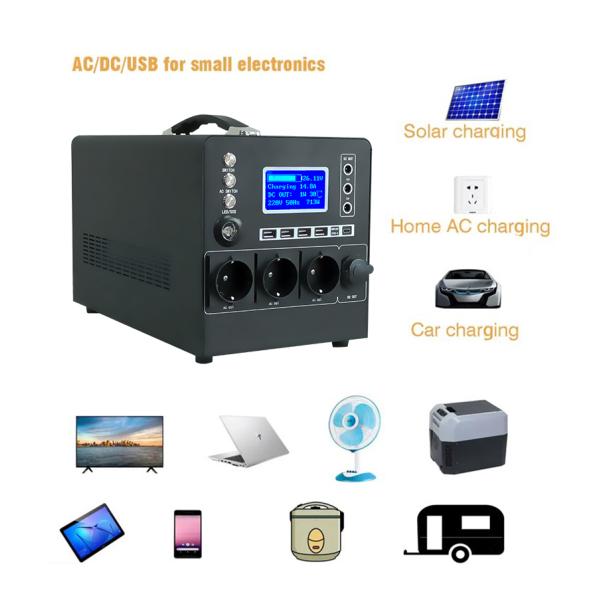 1000W 1500W Portable Outdoor Power Station Overload Protection