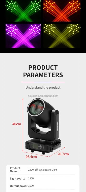 Cheap Stage Lighting Equipment Sharpy Beam 230 7R MINI Moving Head Light with Aura Ring Portable for Party DJ Disco Club Lights
