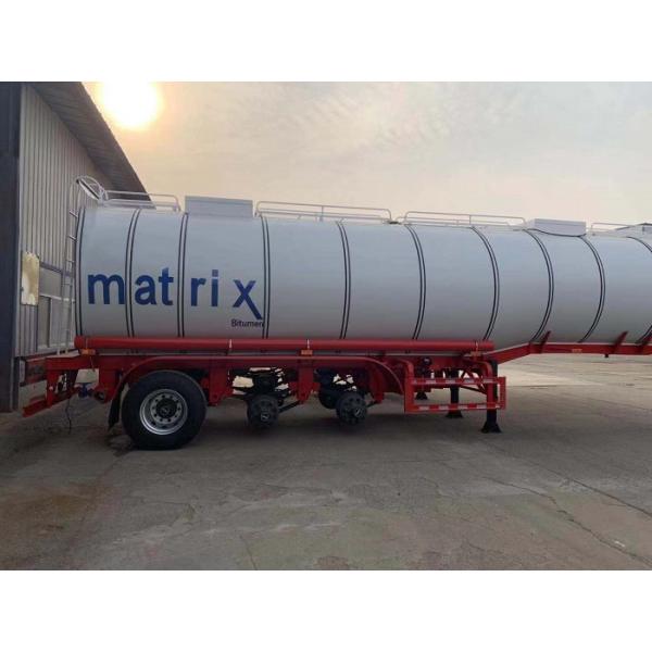 Carbon Steel 3 Axle Chemical Tanker Truck , 34CBM Asphalt Tanker Trailer