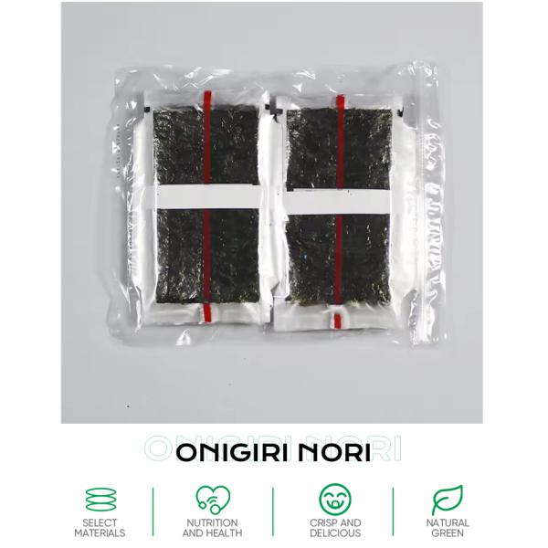 Custom Safe Food Clear Plastic Restaurant Triangle Onigiri Nori Sheets with 21 cm Length and 24 Months Shelf Life