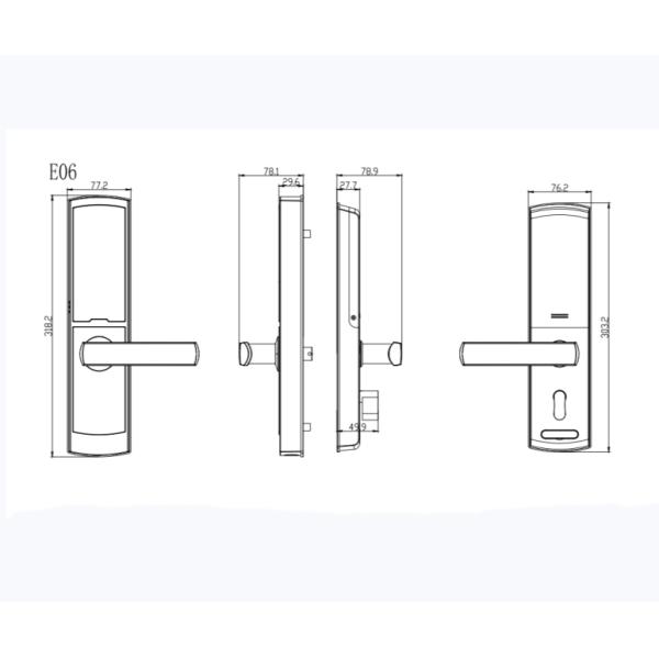 High Security Fingerprint Ttlock Smart Lock Tuya E06 Digital Smart Door Lock For Home Airbnb Apartment Project