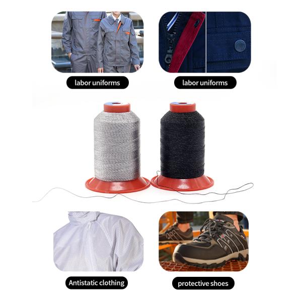 210D 3 Стальная длинная проводящая волокна швейная нить для обуви Диван Гармет Кожа швейная