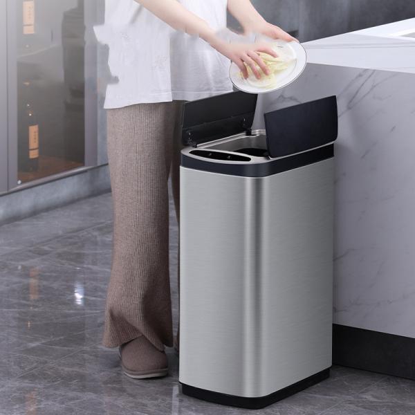 Logo Custom Trash Can Odor Filter Touchless Waste Recycling Bin For Household