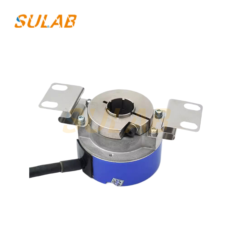 Tamagawa TS5246N2435 Rotary Encoder with 8192 Pulses per Revolution Hollow-Shaft Structure and Differential Line-Driver Signal for Elevator Traction Motor