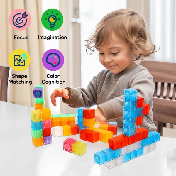 36PCS Neodymium Magnetic Building Blocks Toys For Toddlers Ages 4-8