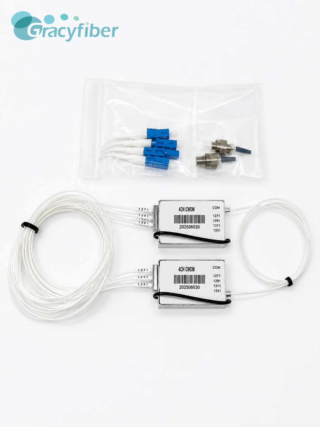 4 Channel Compact CWDM Module 1271 1291 1311 1331nm Low Loss Fiber Optic Mux Demux FC UPC LC UPC