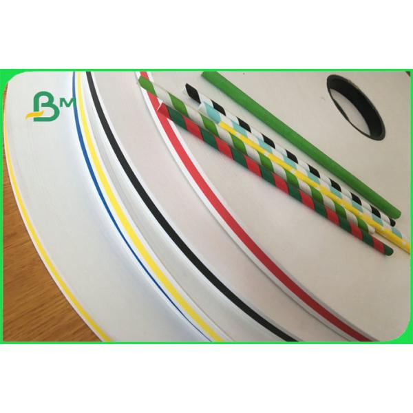Eco - Friendly FDA Colorful Patterned Kraft Paper For Disposable Straw 14mm 15mm
