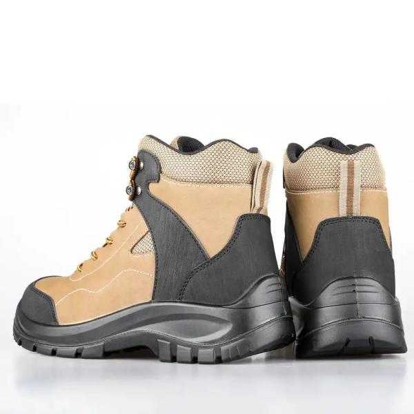 Yellow Steel Toe Cap Work Shoes CE Mens Nubuck Boots For Winter