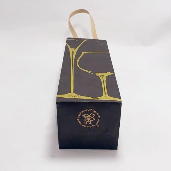 Red Wine Personalised Paper Bags 0.30mm Thickness With Hot Stamping Surface