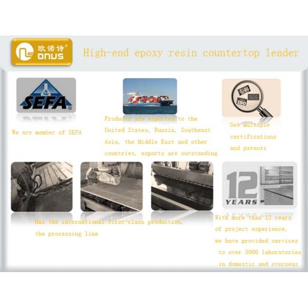 Corrosion Resistant Epoxy Resin Worktop For Laboratory Furniture Wall Bench