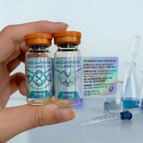 OEM ODM Custom 5ml 10ml Vial Labels Chemical Resistant Vinyl Sticker for Lab Research Vials Glass Bottle Packaging Labels