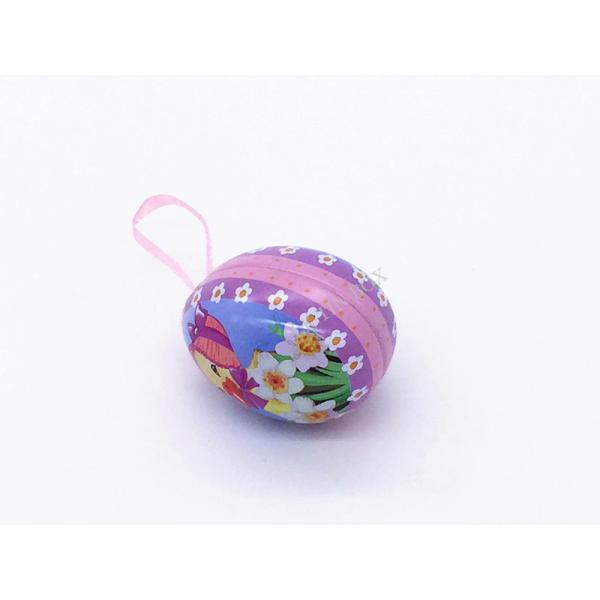 Lata de lata pequena do metal dos doces de chocolate do ovo da páscoa com aprovação das orelhas ISO9001 do coelho