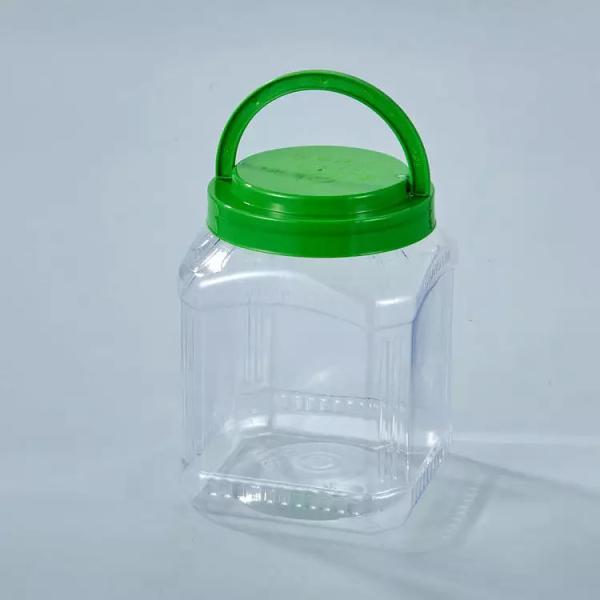1000ml 2000ml Food Plastic Bottle Containers Packaging 2kgs PET Wide Mouth Jar With Lid