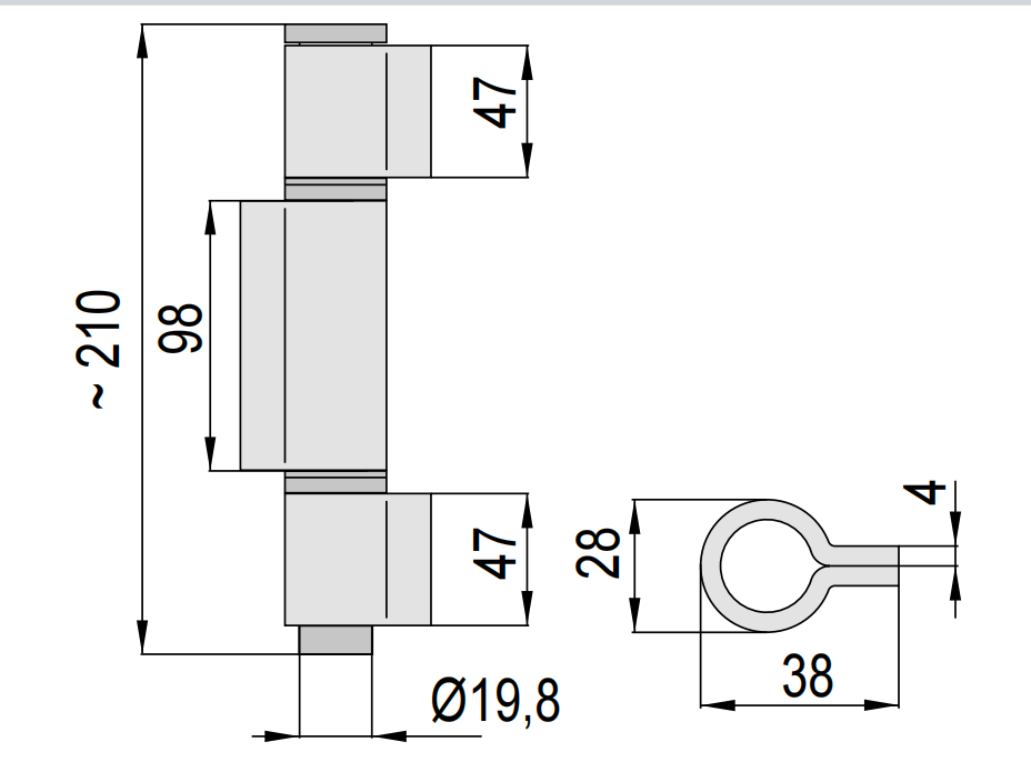 Heavy duty Welding hinge H26503S, with washer or bearing,material:iron, finishing:self color or zinc plating