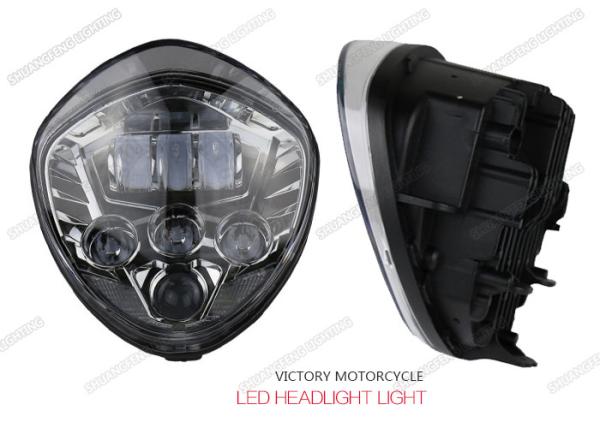 40W - 60W LED High Low Beam Headlights 12V DC 6500K For Victory Motocycle