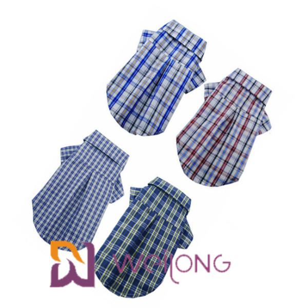 Pet Clothes Cotton Plaid Dog Shirts For Medium Dogs ISO9001