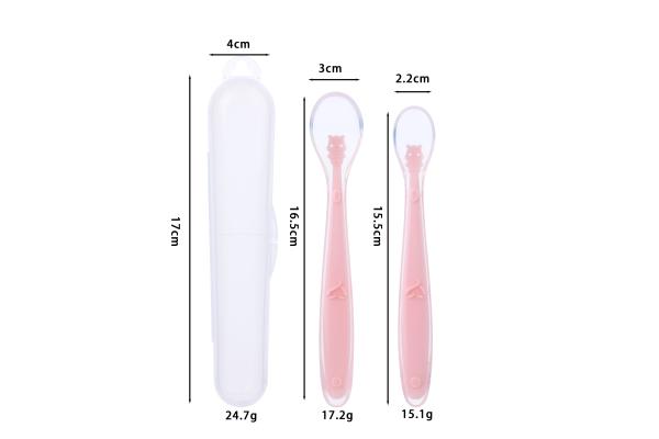 Ergonomic Silicone Spoon with Hanging Hole Dishwasher Safe Pink or Blue