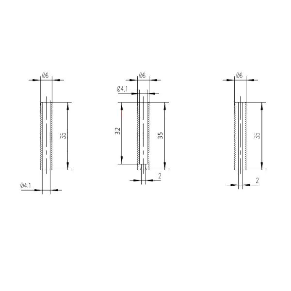 Screw Thread Stainless Steel M6 3D Printer Throat Length 38mm 35mm