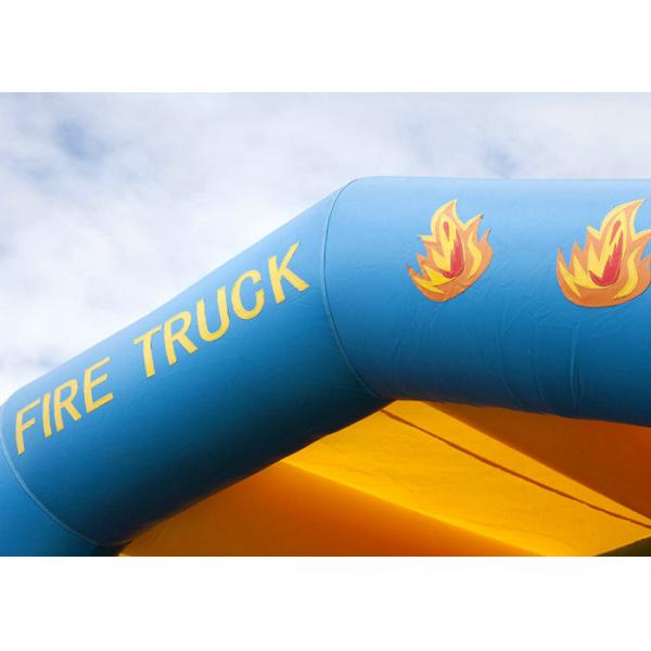 Fire Truck Inflatable Blow Up Jump House , Indoor Inflatable Bouncer 6.5 * 5.2 * 4.5m