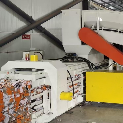 37kW Motor Horizontal Cardboard Baler For Sale Auto Tie Wire For Customizable