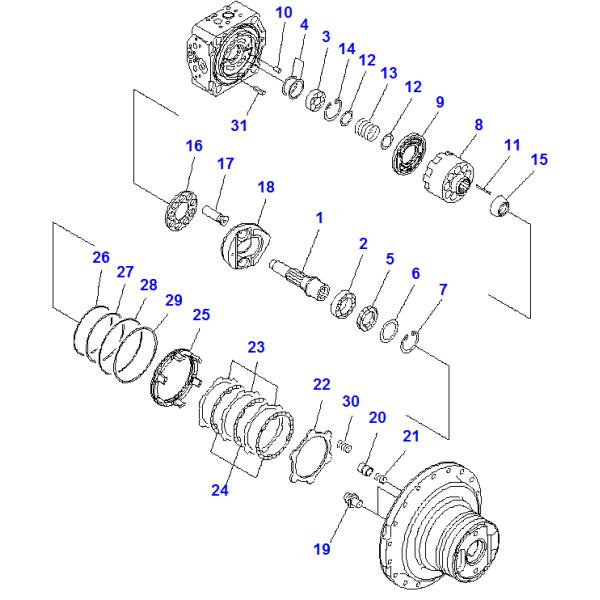 Гидравлическое собрание мотора перемещения экскаватора KOMATSU 706-75-10402 для PC200-3