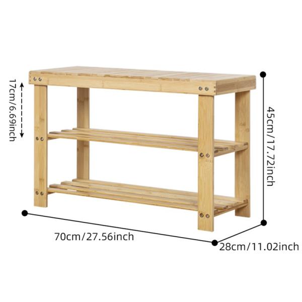 Living Room Furniture Shoe 2-Tier Boot Storage Racks Shelf Organizer Chair Seat for Entryway Hallway Home Stool Ottoman