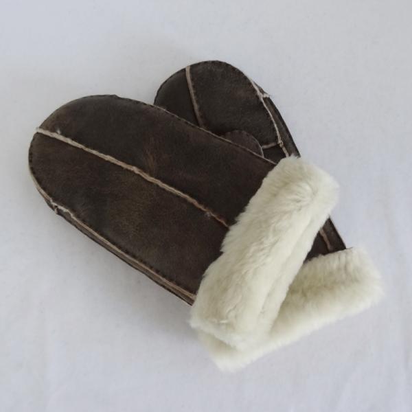 Manufacturer customized shearling sheepskin double face mitten gloves