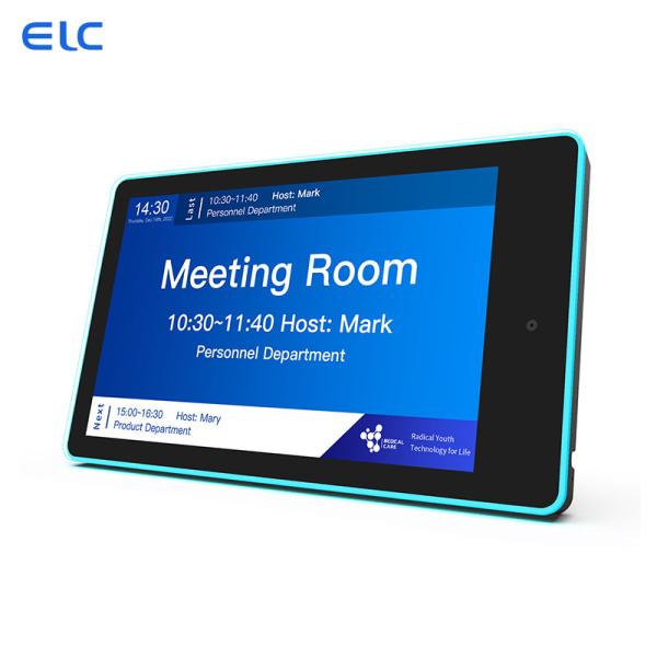 13.3 Inch LCD POE Powered Tablet LED Light Bar Booking System BT 4.0