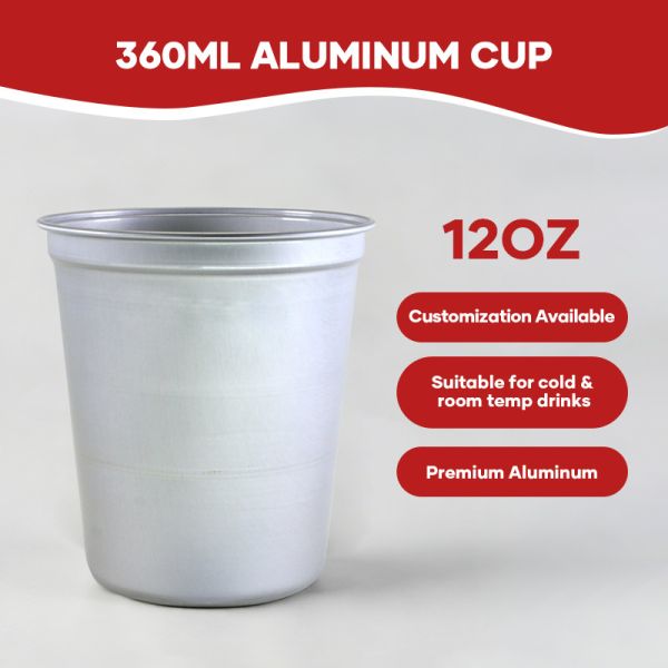 12oz(360ml) Eco-Friendly Premium Aluminum Cups - Custom Reusable Drinking Cold Cups