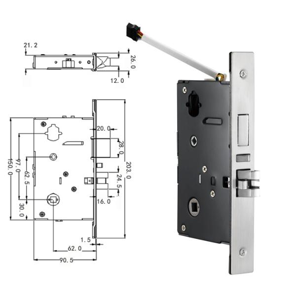 Mortise ANSI нержавеющей стали входного шлюза DC6V гостиницы RFID электронный