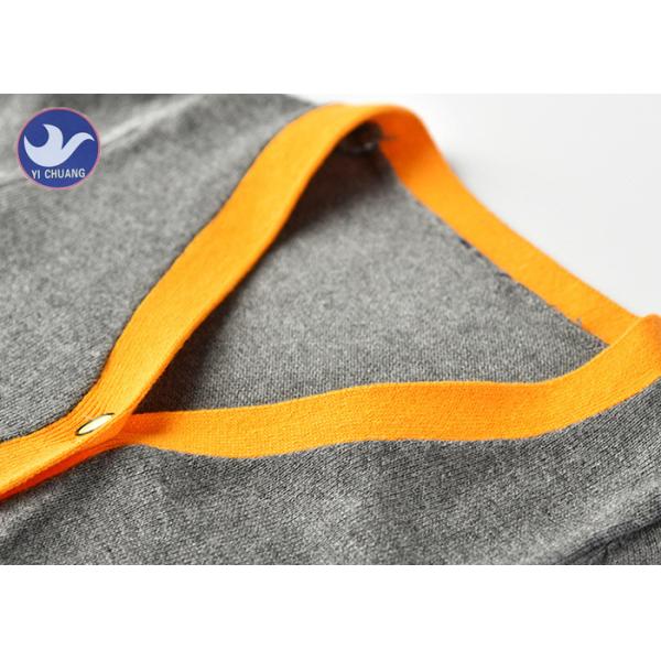 Contrast Color Edges Boys Cardigan Sweater Pockets Long Sleeves Knitwear V Neck