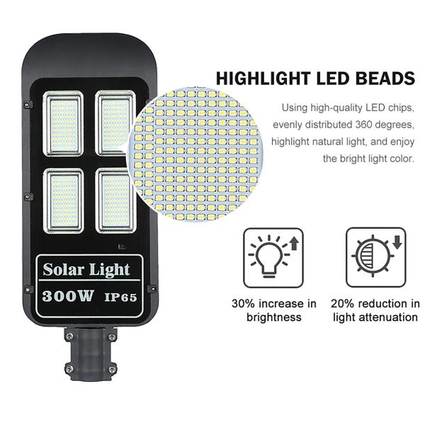 0.3KW 32WH Solar Powered LED Street Lights Aluminum Outdoor 760lm