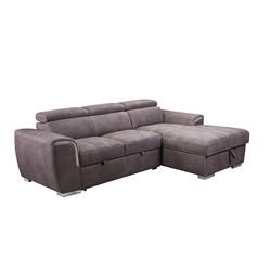 19766 L3 Hot Sale L shape Sofa Luxury Grey Mushroom Black Foldable Large Comfortable Sofa