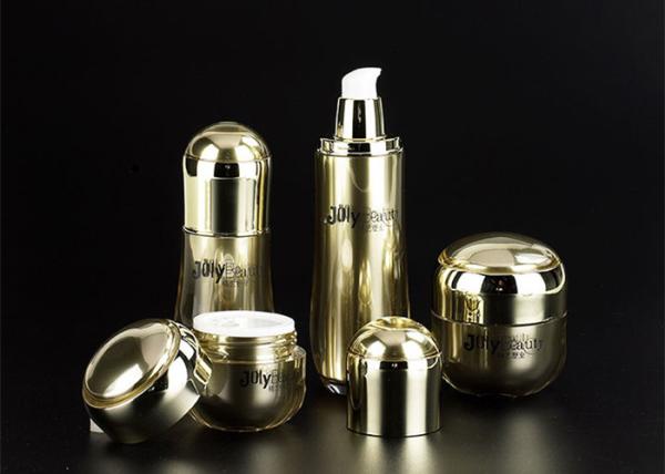 Golden Cap PP Plastic Empty Makeup Containers Professional Round Shape