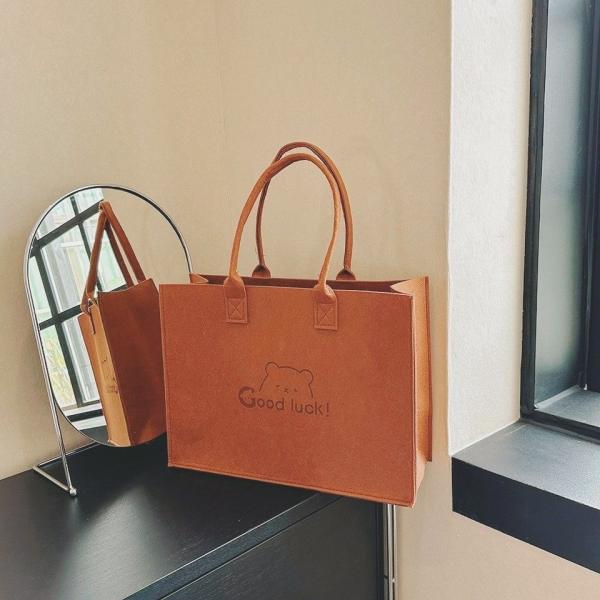 Felt Tote Bag with Durable Handles Grocery Bags Travel Heavy Duty Shopping Find Similar Icon Felt Bags With Your Logo Large Custom Shopping Bag With Logo Felt Tote For Party Recycled Felt Tote Bag