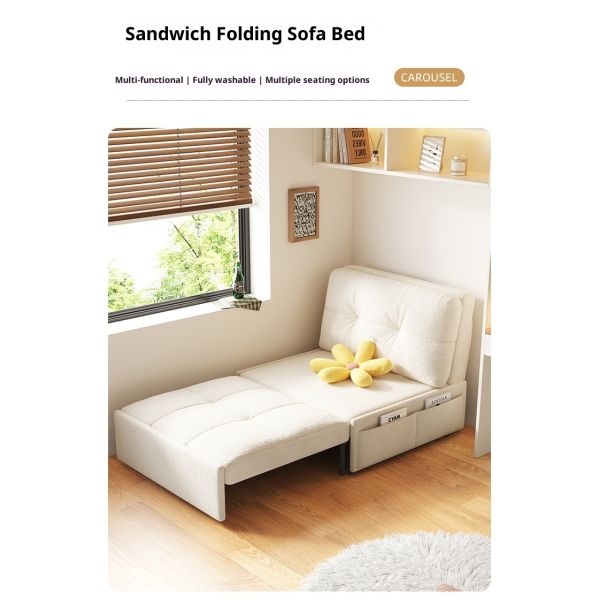 Modern Design Modular Multifunctional Fabric Single Folding Sofa Bed Extendable Leisure Lounge Chair Pull Out Sofa Bed