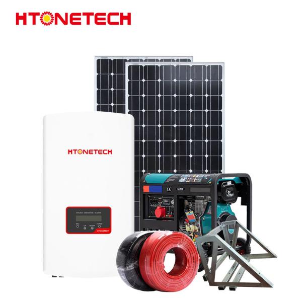 550W Home Off Grid Solar Wind Hybrid System 15Kw Mono Solar Panel