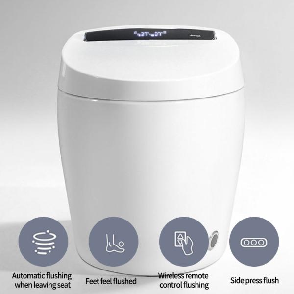 Wall Mounted Siphon Jet Flushing Toilet With Remote Control And P-Trap Drainage