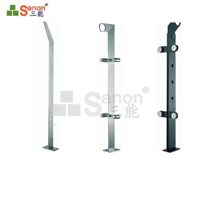 Tempered Glass Stainless Steel Balustrade Posts Anti Rust Satin Or Mirror Polished
