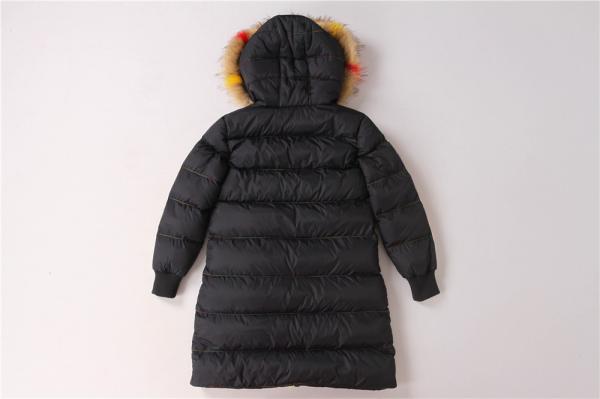 Junior Girls longline coats, Children's longline jacket, Hood Fur, Rainbow zipper
