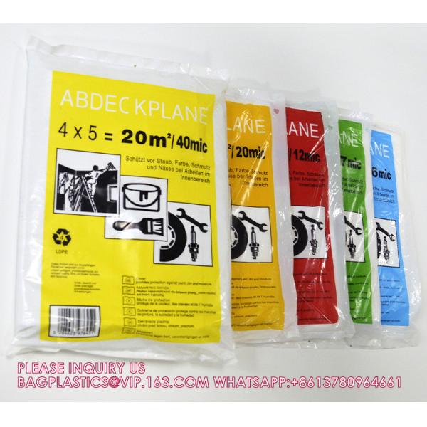 Drop Cloth Painting, Plastic Tarps Furniture Cover, Protective Cover, Dust Cover, Machine Cover, plastic sheet