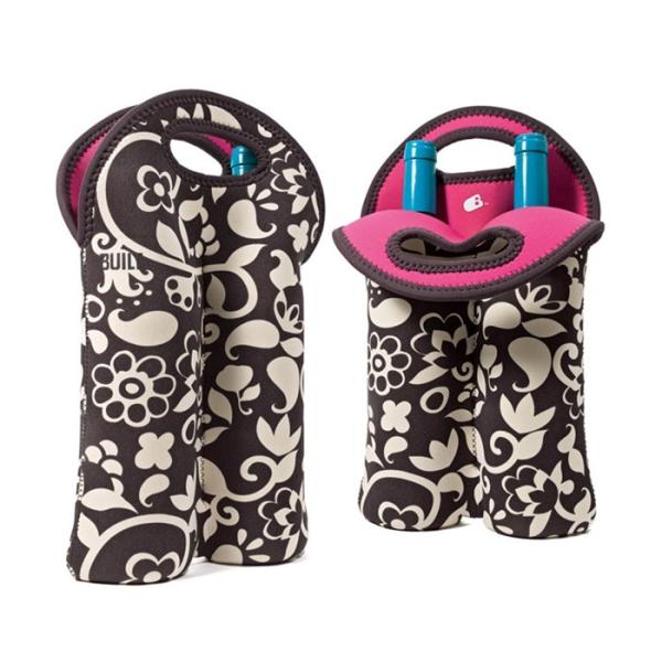 Portable 2 Pack Red Wine Bottle Cooler Sleeve , Neoprene Bulk Wine Bottle Cooler Bag