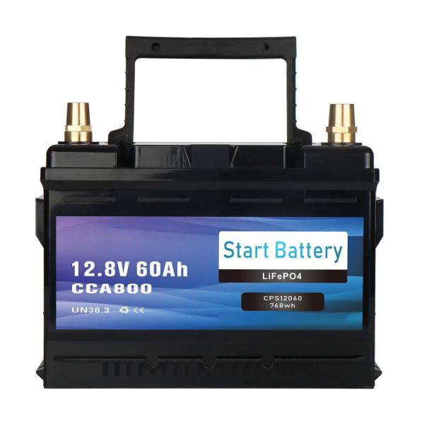 12V 60Ah LiFePO4 Battery 800CCA Bluetooth Marine Car Audio RV Solar Lightweight Lithium Starting And Deep Cycle Battery With Smart BMS