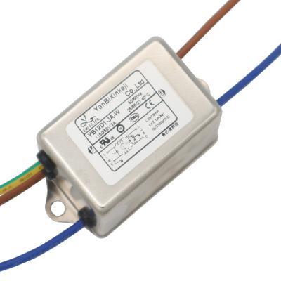 YB12D1 3A Wire Lead EMI Filter Single Phase Power Line Filter For Electromechanical Equipment