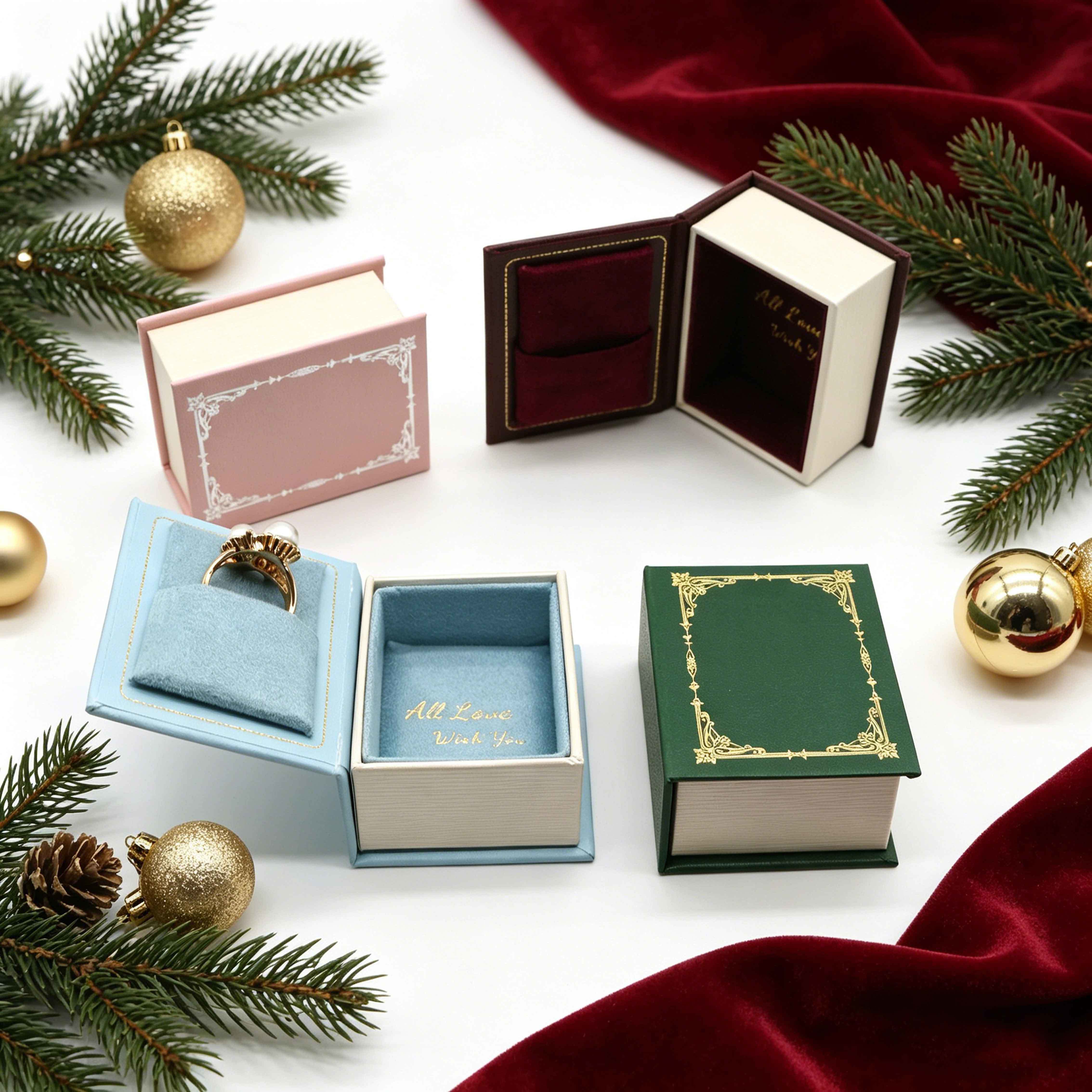 Book Style Small Paper Jewelry Boxes Paper Earring Box Multiple Sizes