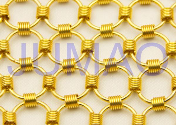 Shopping Mall Chainmail Mesh Fabric , Colorful Iron Curtains With Metal Rings