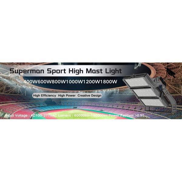 400W500W800W1000W1200W Luz LED de mástil alto con construcción de aleación de aluminio duradero